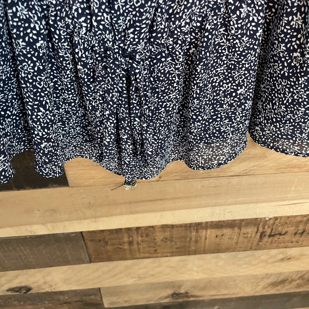Michael Kors Navy Floral Blouse - Picture 6 of 6